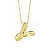 Brass Micro Pave Clear Cubic Zirconia Initial Pendant Necklaces FS-WGF17D9-01-1
