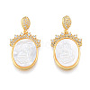 Brass Micro Pave Clear Cubic Zirconia Pendants KK-N227-136-2