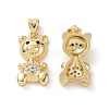 Brass Cubic Zirconia Pendants KK-G453-04G-1