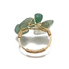Natural Green Aventurine Finger Rings for Women RJEW-TA00202-01-4