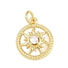 Brass Micro Pave Clear Cubic Zirconia Pendants KK-D258-08G-03-1