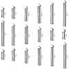 SUNNYCLUE 96Pcs 6 Size 304 Stainless Steel Slide On End Clasp Tubes STAS-SC0007-72-1