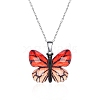 Butterfly Resin Pendant Necklaces PW-WG40B23-08-1