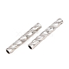 Brass Textured Tube Beads KK-H250-01A-P-2