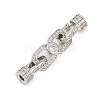 Brass Micro Pave Clear Cubic Zirconia Fold Over Clasps KK-H202-20P-1