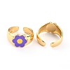 Brass Enamel Cuff Rings RJEW-H543-24G-3