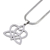 304 Stainless Steel Trinity Heart Pendant Box Chain Necklaces NJEW-M010-01p-1