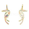 Brass Micro Pave Colorful Cubic Zirconia Pendants X-ZIRC-N039-259-1