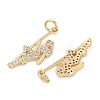 Rack Plating Brass Micro Pave Cubic Zirconia Pendants KK-H509-09G-2