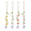 4Pcs 4 Colors Flower Shell Pearl Round Beaded Hanging Suncatchers HJEW-TA00292-1