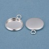 304 Stainless Steel Pendant Cabochon Settings X-STAS-F191-14S-C-2