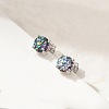 925 Sterling Silver Moissanite Rhinestone Stud Earrings EJEW-U042-04P-2