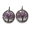 Natural Amethyst Pendants G-B001-01R-G-2