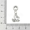 Rack Plating Brass European Dangle Charms KK-R200-18AS-3