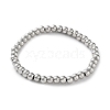 Non-Tarnish 316 Surgical Stainless Steel Round Beaded Stretch Bracelets BJEW-M305-01C-P-1