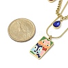 304 Stainless Steel Enamel Rectangle Pendant Double Layer Necklaces STAS-Z105-06G-6