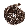 Natural Smoky Quartz Round Beads Strands G-E329-8mm-38A-5