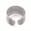 Non-Tarnish 304 Stainless Steel Multi Line Open Cuff Rings for Women RJEW-G285-10P-3