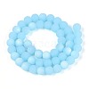 Frosted Imitation Jade Glass Beads Strands GLAA-T032-J8mm-MBB04-2