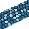 Frosted Opaque Glass Beads Strands GLAA-T032-P4mm-MBB14-1