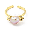 Natural Pearl Open Cuff Ring RJEW-H220-29G-2