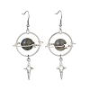 4 Pairs 4 Styles Natural Gemstone & Alloy Pendant Dangle Earrings EJEW-TA00818-5