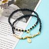 Natural Mixed Gemstone Stretch Charm Bracelets Sets BJEW-JB06252-4