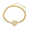 Brass Micro Pave Cubic Zirconia Link Bracelets BJEW-M050-06G-03-4