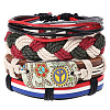 4Pcs Retro Cattlehide Leather Cord Multi-strand Bracelets for Men WGE7990-26-1