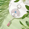 Tree of Life Alloy Natural Rose Quartz & Synthetic Moonstone Keychain KEYC-JKC00987-01-2