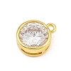 Brass Pave Clear Cubic Zirconia Charms CU-CBAD306-24B-G-2