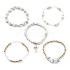 5Pcs 5 Style Natural Howlite & Synthetic Hematite & Glass Beaded Stretch Bracelets Set BJEW-JB09425-3