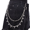 Punk Style Star Alloy with Aluminium Spiked Cone Double Layered Chain Belts for Pants FS-WGA3437-03-1