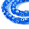 Handmade Evil Eye Lampwork Beads Strands LAMP-WH0006-05C-3