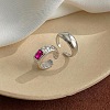 2Pcs 2 Styles Alloy Rectangle Rhinestone Cuff Toe Ring Sets for Women WG1E17C-02-1