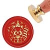 Brass Wax Seal Stamp with Handle AJEW-WH0184-0117-1