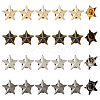 SUPERFINDINGS 24Pcs 4 Colors Alloy Star Brooches JEWB-FH0001-41-1