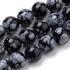 Natural Snowflake Obsidian Beads Strands X-G-S259-20-8mm-1