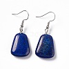 Natural Dyed Lapis Lazuli Trapezoid Dangle Earrings EJEW-D188-02P-08-1