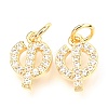 Brass Micro Pave Cubic Zirconia Charms ZIRC-O037-16G-1