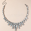 Exaggerated Party Zinc Alloy & Clear Glass Bib Necklaces for Glamorous Events RT5947-2