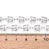 Brass Glass Butterfly Charm Link Chains CHC-T018-11B-P-3