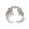 Non-Tarnish 304 Stainless Steel Gothic Bat Open Cuff Ring for Women RJEW-E066-01P-3