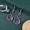 Hexagon Natural Mixed Stone Dangle Earrings EJEW-K298-01P-2