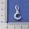 Brass Micro Pave Clear Cubic Zirconia Crescent Moon European Dangle Charms KK-A236-20S-2