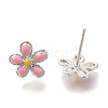 Rack Plating Flower Brass Stud Earrings EJEW-H016-42P-2