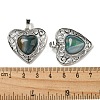 Natural Banded Agate Dyed Peach Love Heart Pendants G-G158-01Y-3