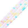 Opaque Spray Painted Glass Bead Strands GLAA-N047-07-08-1