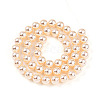 UV Plating Pearlized Glass Pearl Beads Strands GLAA-F128-01B-T8-3
