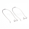 Platinum Color Brass U-Shaped Hoop Earrings Findings Kidney Ear Wires X-EC221-4NF-2